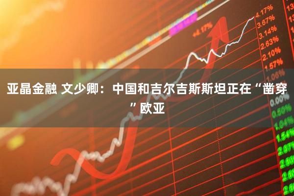 亚晶金融 文少卿：中国和吉尔吉斯斯坦正在“凿穿”欧亚
